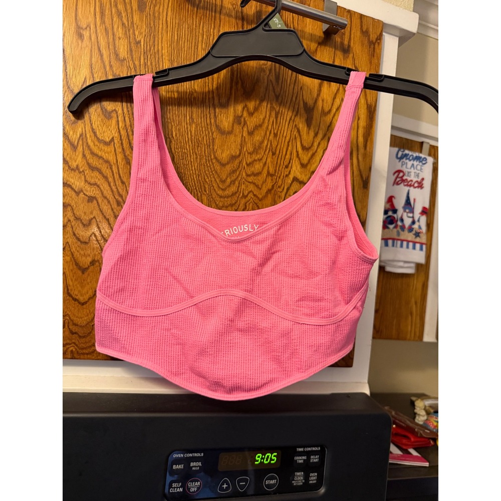 Aeropostale Seriously Soft Seamless Ribbed Crop Top Pink Large